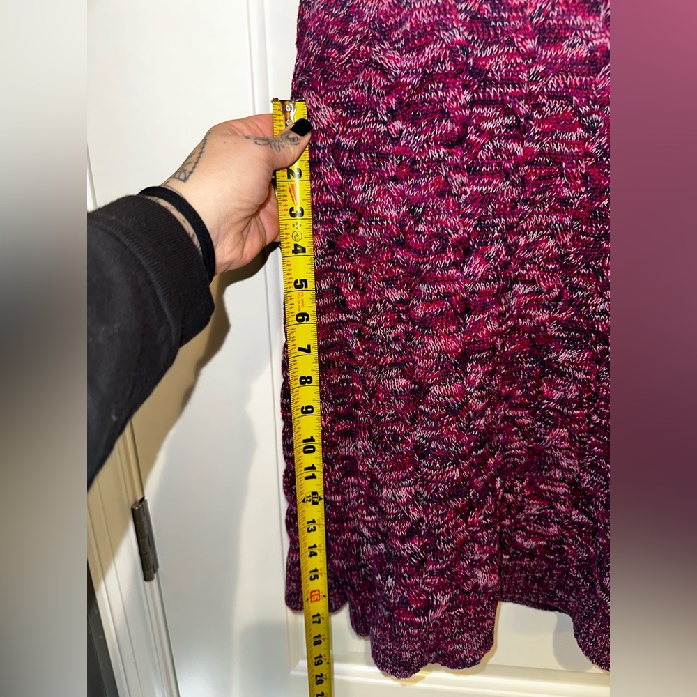Lands’ End Drifter Cable Knit Sweater Marled Berry Size M - Picture 10 of 12